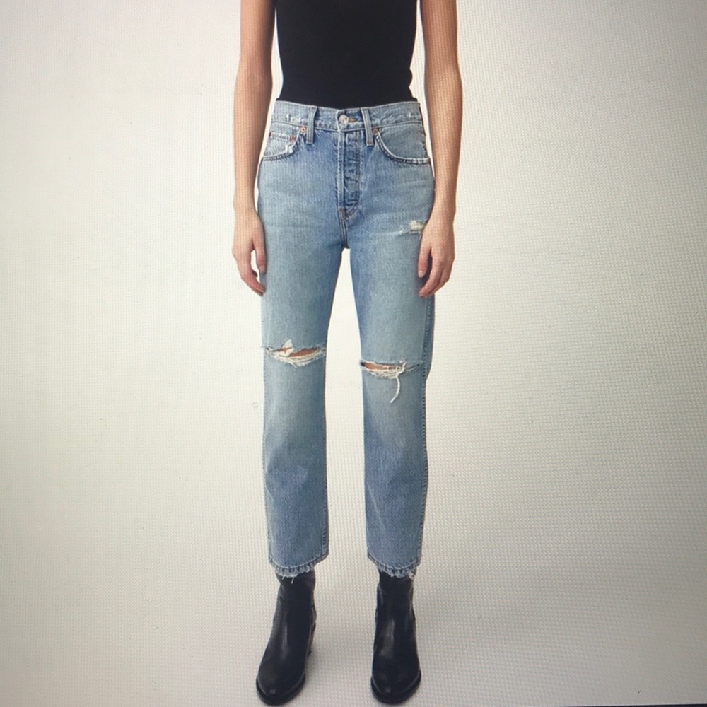 Re/Done Originals Low Slung Crop Denim Jeans